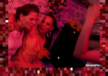 A bridal party in a club turns into the best group sex ever online