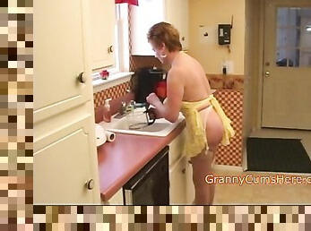 Granny Gets Fucked in Her Own Kitchen