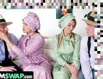 Busty Step Moms Pristine Edge & Penny Barber Swap And Bang Hard Their Amish Step Sons - MomSwap